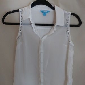 L'amour sheer sleeveless blouse size small